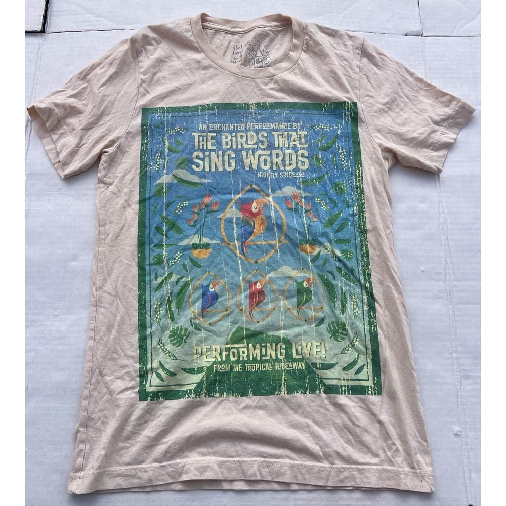 Lost Bros x Disney Size Small T Shirt Enchanted Tiki Room Birds That Sing Words